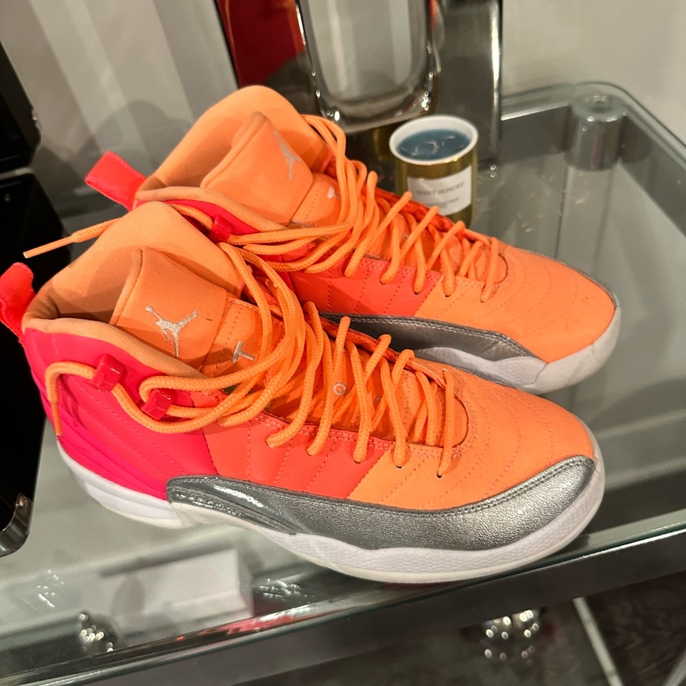 Nike Kids Vibrant Orange and Silver Sneakers
